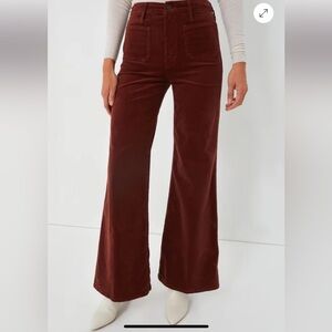 MOTHER corduroy flared jeans in rum raisin color—Size 29
